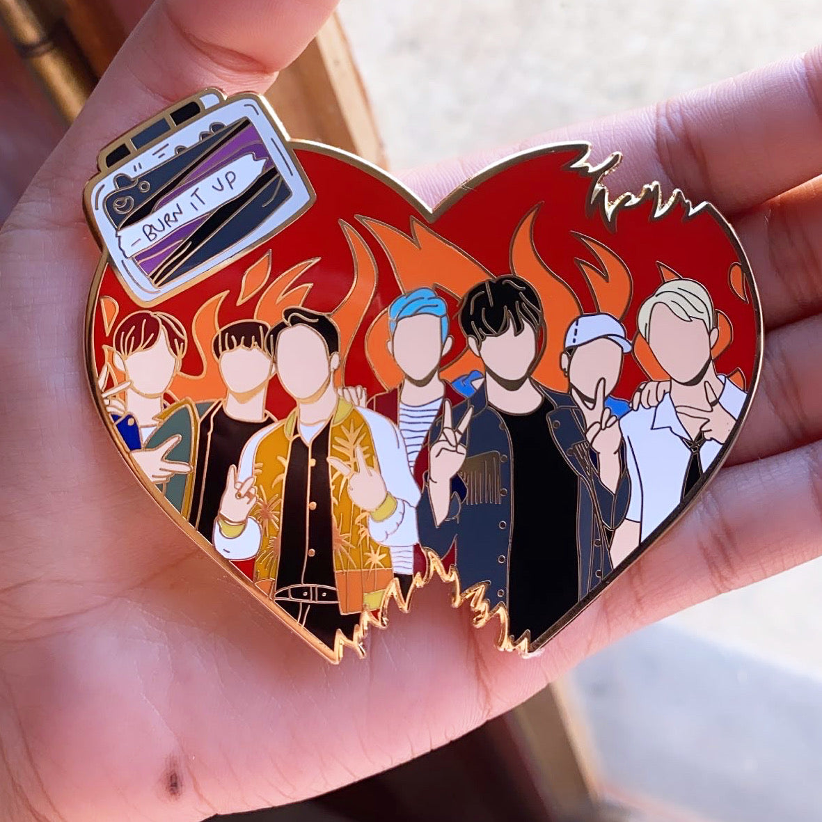 BTS FIRE HEART PIN