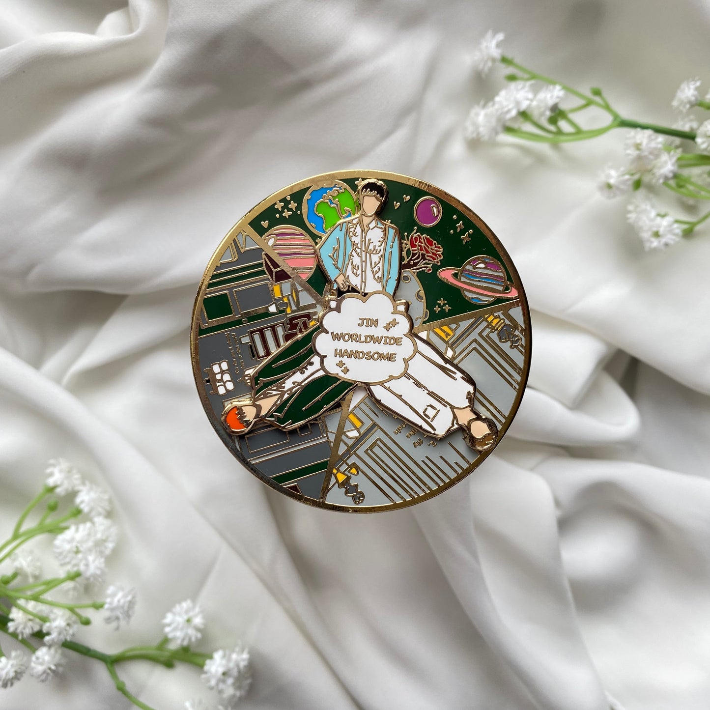 BTS JIN SOLO SPINNING PIN