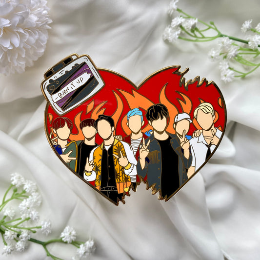 BTS FIRE HEART PIN