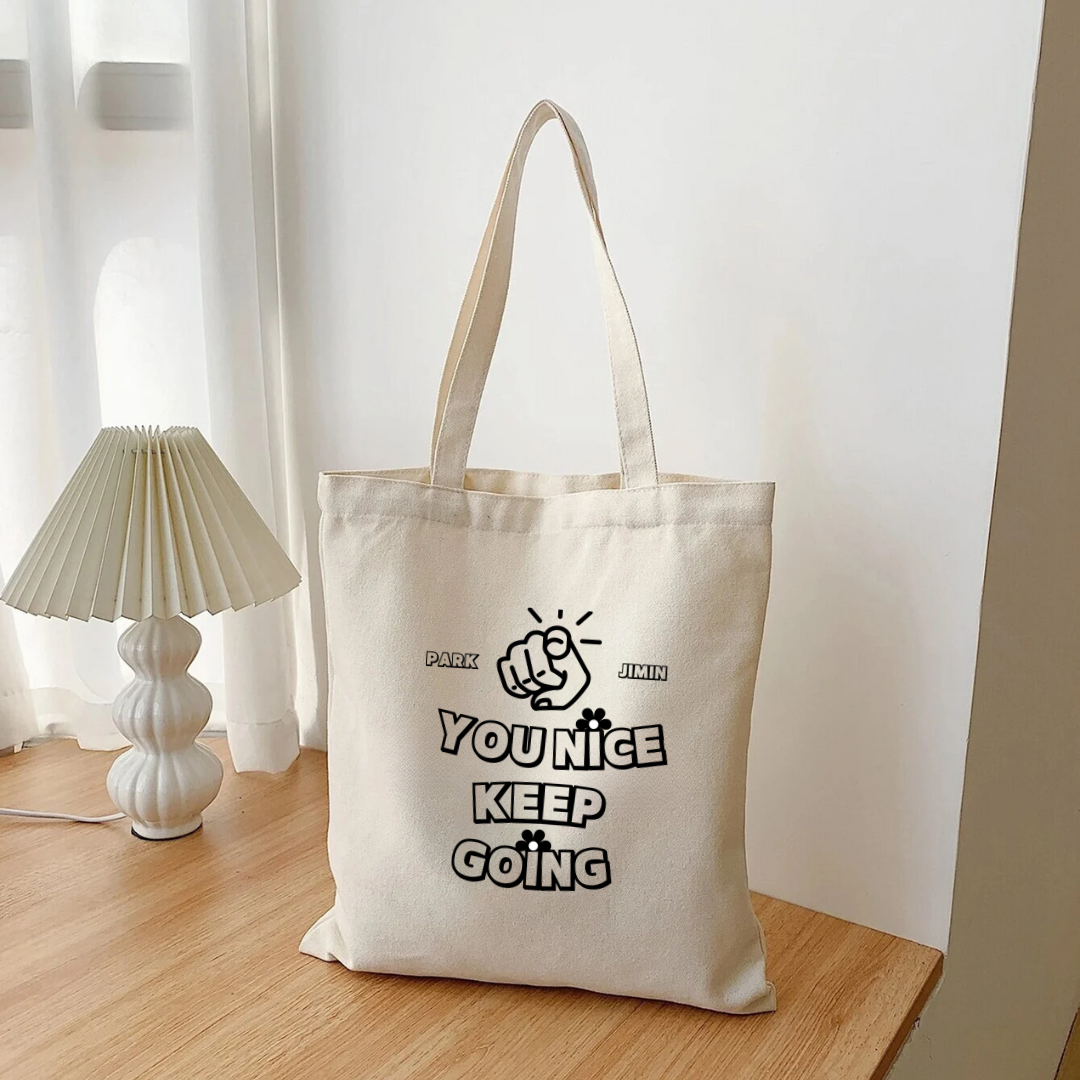 JIMIN QUOTE TOTE BAG