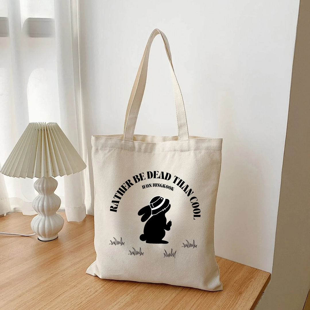 JUNGKOOK BUNNY QUOTE TOTE BAG