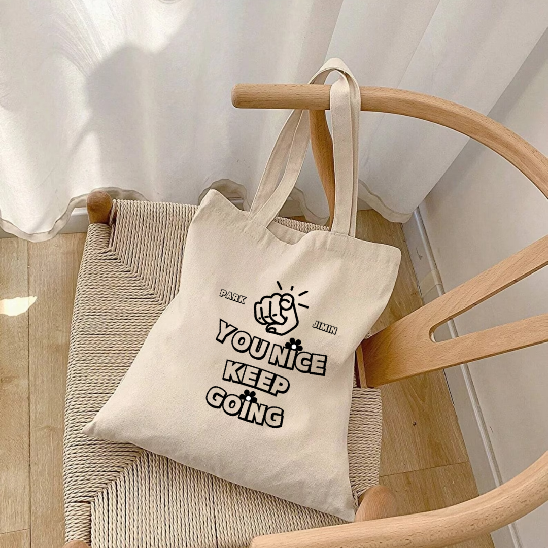 JIMIN QUOTE TOTE BAG