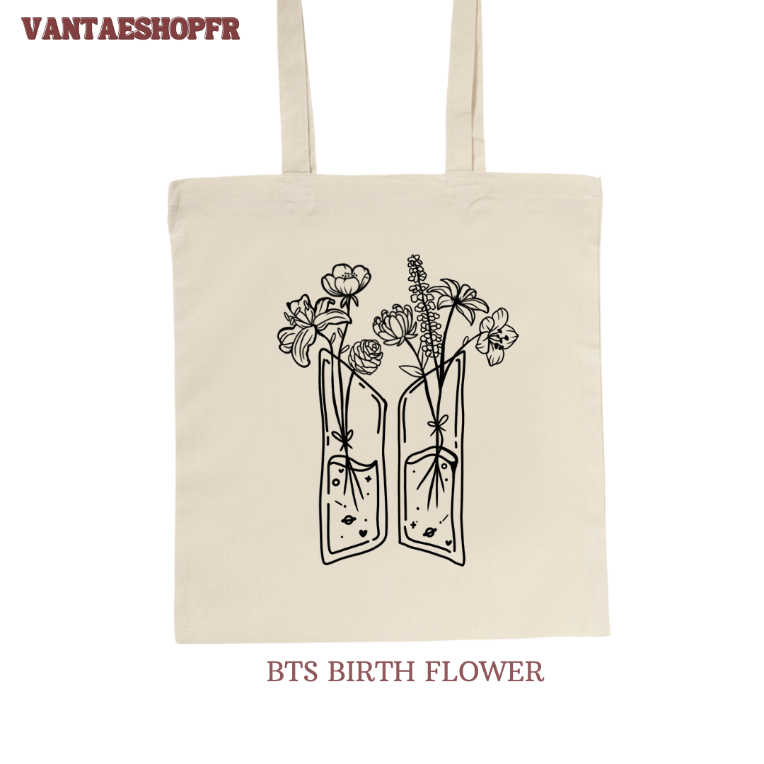BTS BIRTH FLOWER TOTE BAG